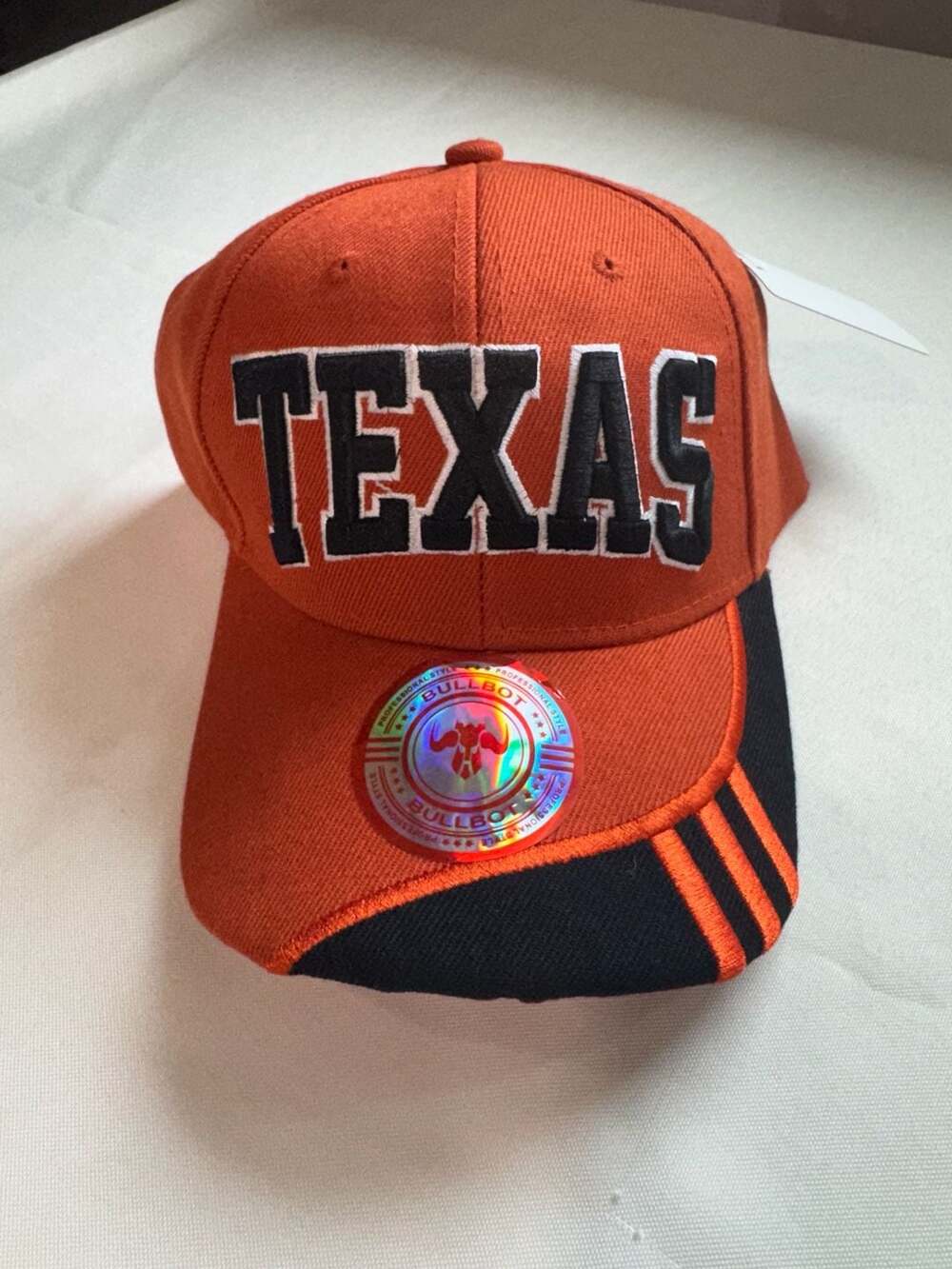 Texas Embroidered Burnt Orange Black Baseball Cap Adjustable New
